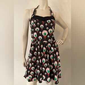 Hell Bunny Eyeball Perry halter dress sz Small